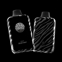 
              Dear Mint Two vape devices with zebra pattern skins on a black background
            