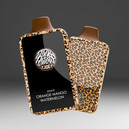 A collection of vaping devices and packaging with branding and flavors displayed, including DEAR MINT, LYCHEE JUICE, CHERRY SUCKER, and ORANGE MANGO WATERMELON.